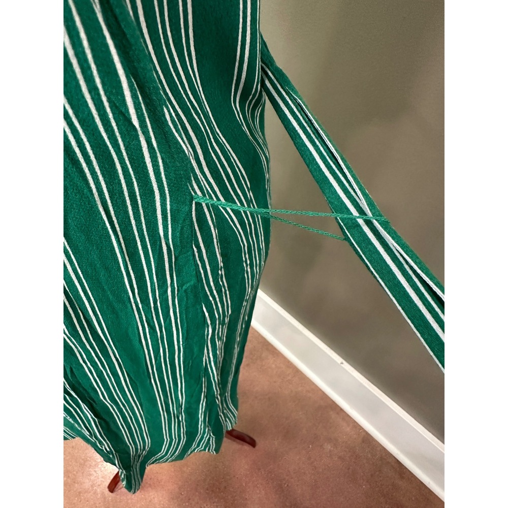 NWT Anthropologie Maeve Martina Belted Shirt Dress Sz 10 Green Striped Coastal - Picture 15 of 16